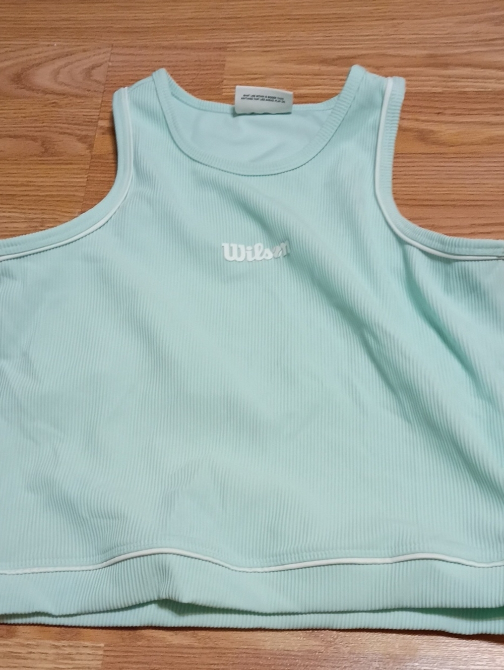Wilson Mint-Blue Ribbed Athletic Crop Tank